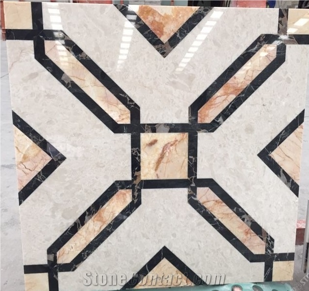 Factory Beige Marble Laminated Medallions,Stone Composited Medallion.