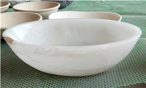 White Onyx Oval Basins,Wash Bowls for Wash Room,Onyx Stone Basin