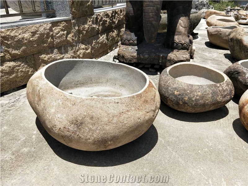 Stone Pots  Made from boulder stone