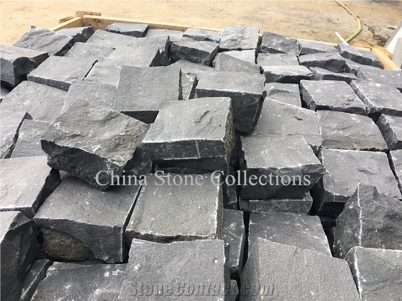 Zp Black Basalt Pavers/Cobble Stone/Natural Surface/Flamed Top