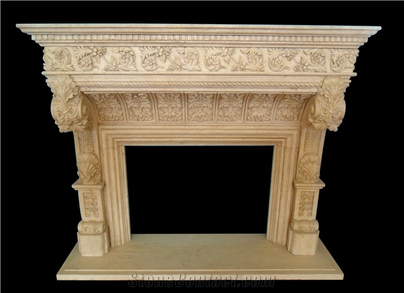 Egyptian Beige Marble Fireplace