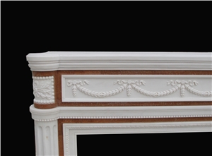 Inlaid Red Marble Fireplace Mantel/Surround 0608