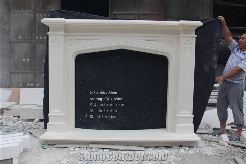 Limestone Fireplace Mantel/Surrounds 0608
