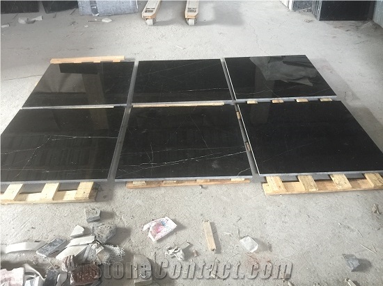 China Black Marble with White Vein for Tile & Slab