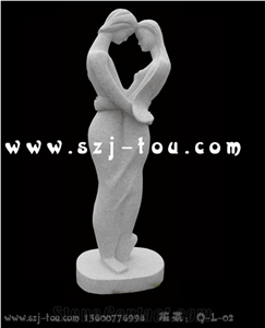 Lovers Sculpture, Grey Granite Sculpture