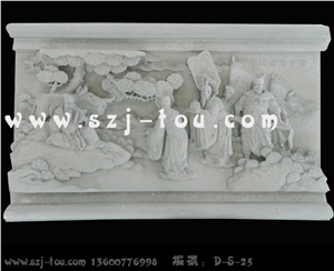 White Granite Carved Wall Reliefs