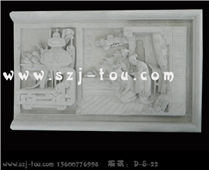 White Granite Wall Carving Relief