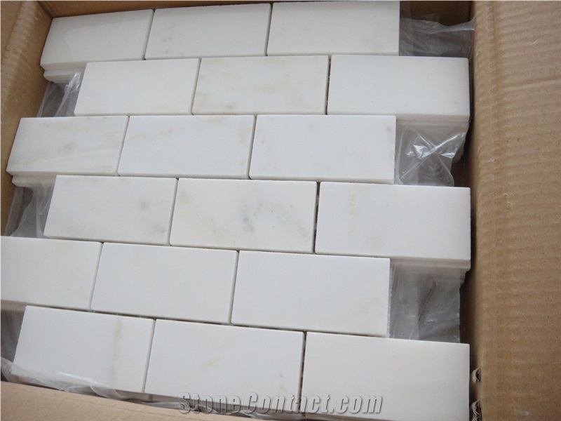 Carrara White Oriental White 1"X2" 2"X4" Polished Linear Strips Mosaic