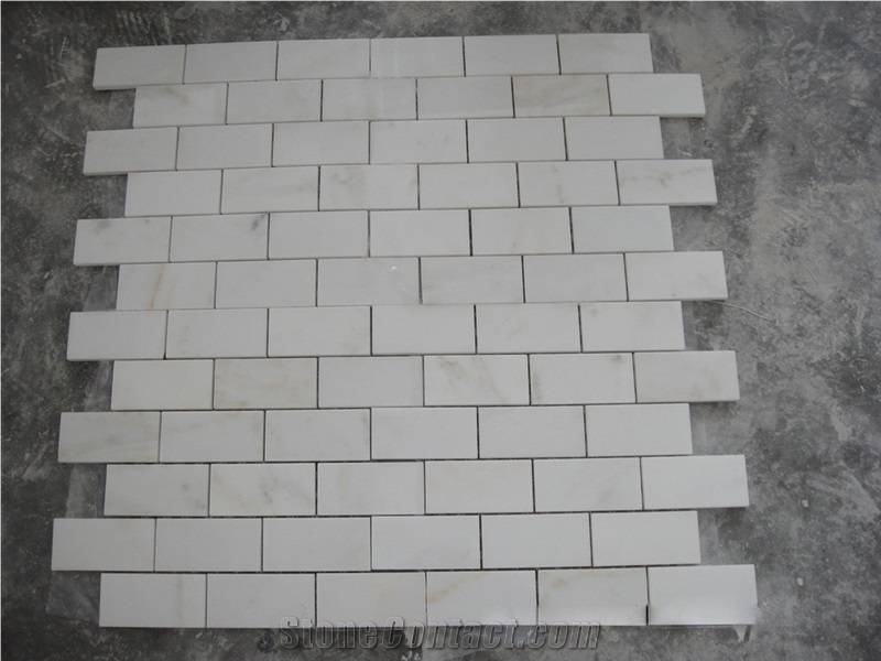 Carrara White Oriental White 1"X2" 2"X4" Polished Linear Strips Mosaic