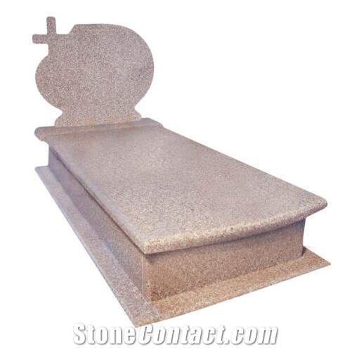 G635 Pink Rose Granite Tombstone Western Style Monuments