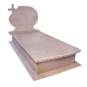 G635 Pink Rose Granite Tombstone Western Style Monuments