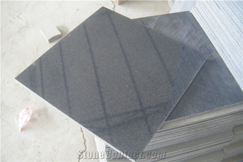 G654 Padang Nero Dark Sesame Black European Styple Black Granite Tile