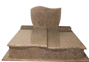 G664 Brown Granite Double Family Monuments Brown Tombstone