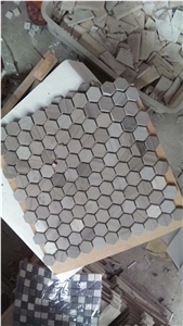 Marble Grey Wood Vein Grey Georgette Wood Grain Marble Honed Long Hexagon Mosaic