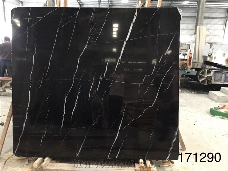 Nero Marquina Black Marble with White Veins Slabs/Tiles for Floor/Wall