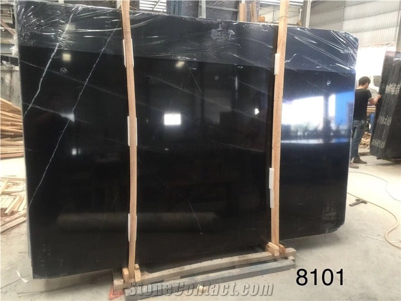 Nero Marquina Black Marble with White Veins Slabs/Tiles for Floor/Wall