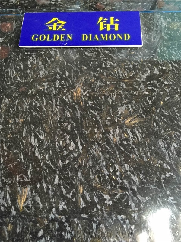 Night Rose Golden Diamond Granite Black Diamond Gold Granite Tiles
