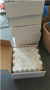 Oriental White Marble 1" Hexagon Polished Mosaic Hexagon Mosaic