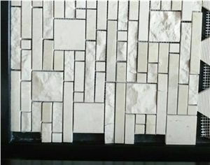 Rugged Natural White Marble Mosaic Tiles for Floor and Wall