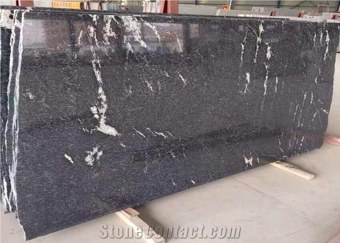 Silver Paradiso Black Snow Flake Gray Nero Biasca Strip Black Granite