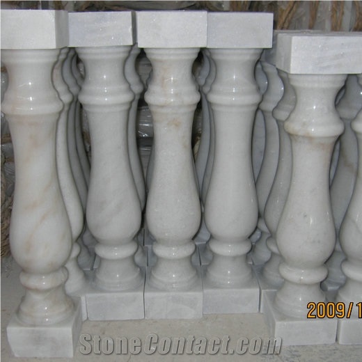 Stone Stair Handrail Columns Railing 80x12x12 White Marble Baluster