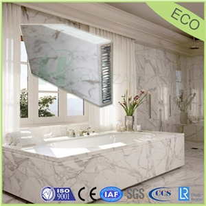 Light Marble Stone Honeycomb Panel is Used in the Bathroom