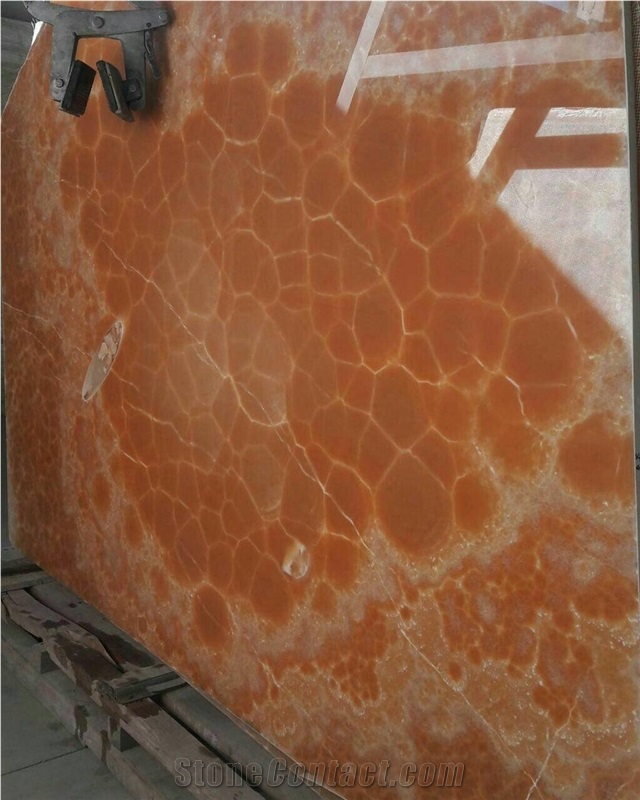 Mashhad Orange Onyx Slabs, Iran Yellow Onyx
