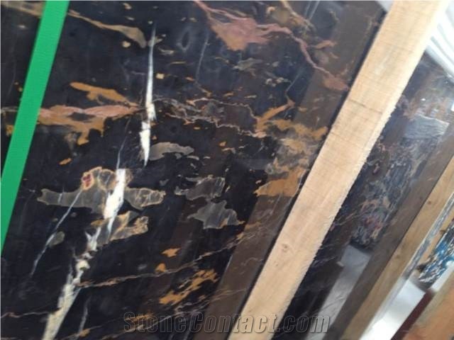 Afghan Black&Gold Marble Slabs,Polished Wall Floor Tiles
