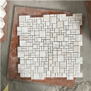 Alexander Nuvolato French Pattern Marble Mosaics,Bathroom Floor Tiles