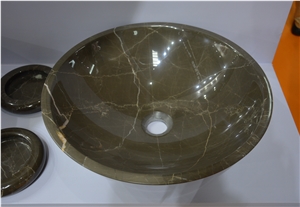 Camous Brown Marble Sinks,Polished Basins