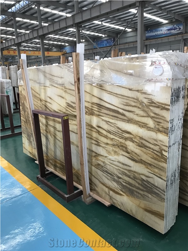 Champagne Gold Marble Slabs&Tiles with Gold Veins for Wall Background