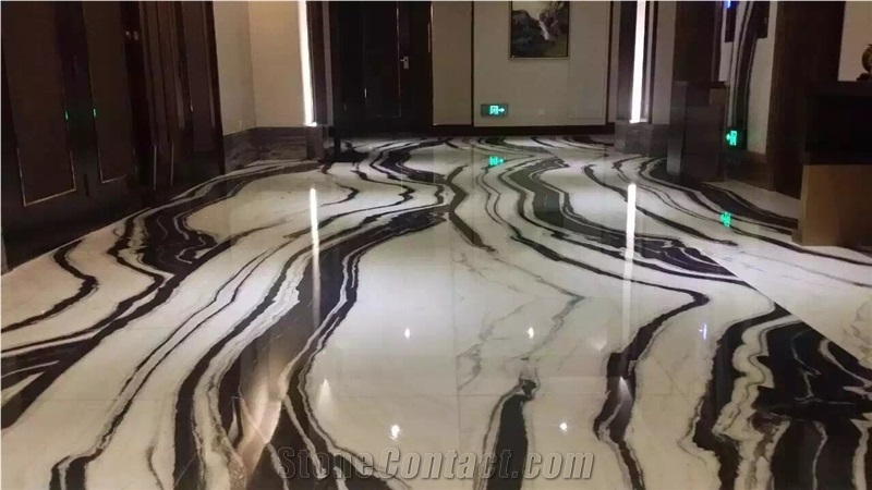 China Panda Ink White and Black Marble Slabs Wall&Floor Tiles Pattern