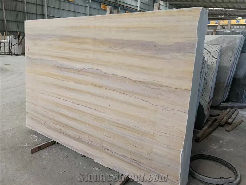 Ginkgo Wood Grain Beige Wooden Marble Slabs Moca Cream Wall Floor Tile