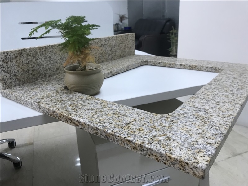 Golden Garnet Granite Shandong Golden Sesame Bathroom Vanity Tops