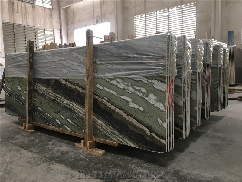 Heyday Lotus Green Marble Slabs&Tiles,Interior Wall Background