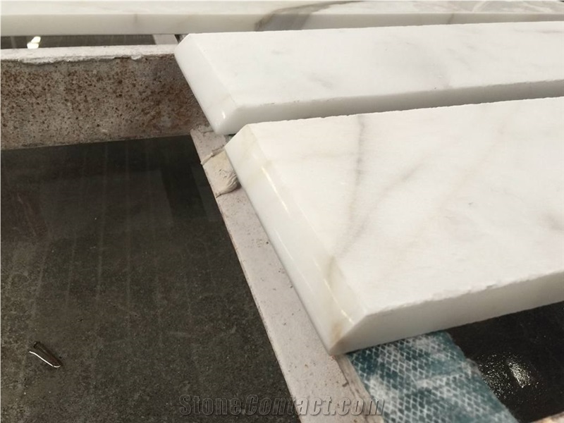 Polished Statuario Venato White Snowflake Marble Kitchen Countertops