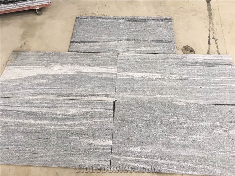 Rain Shanshui Mountain Grey Flamed Brushed Granite Slabs,Outdoor Tiles