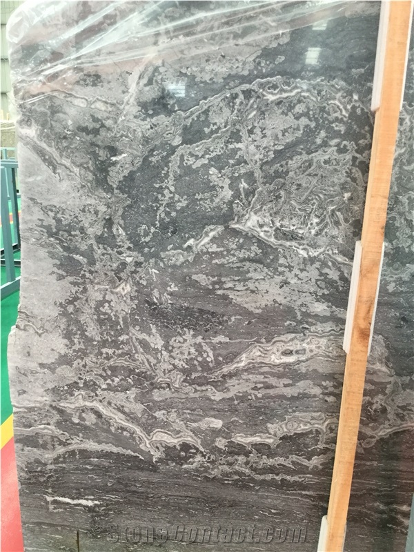 Silver Mink Cloud Gray Waves Grey Marble Slabs,Floor Cut-To-Size Tiles