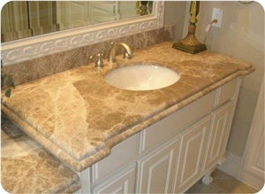 Turkey Light Emperador Marble Chira Stone Bathroom Bath Vanity Tops