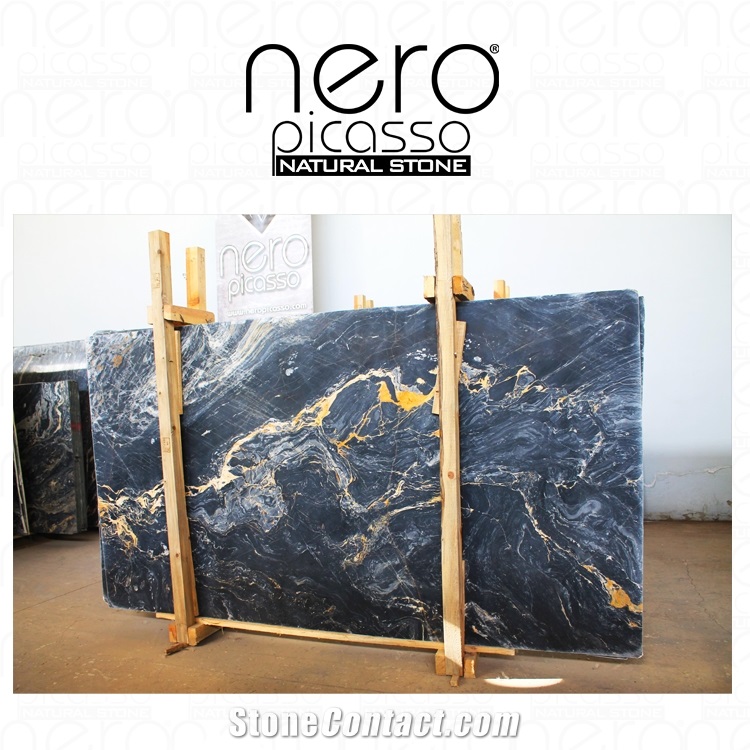 Dark Side Of the Moon Slabs & Tiles, Nero Picasso Marble Slabs