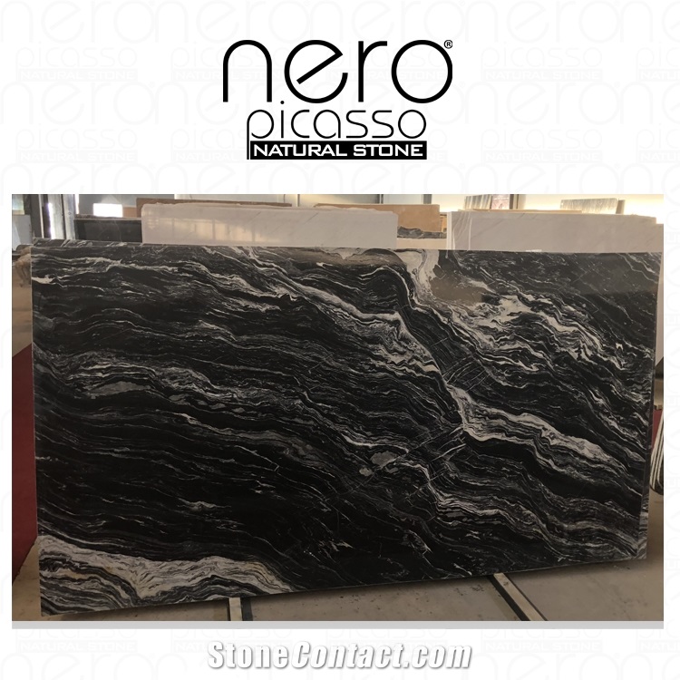Nero Picasso Classic Slabs & Tiles, Nero Picasso Marble Slabs