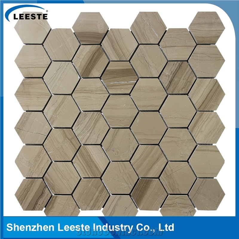 Athens Grey Marble Honed 2" Hexagon Mosaic Tiles