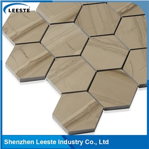 Athens Grey Marble Honed 3" Hexagon Mosaic Tiles