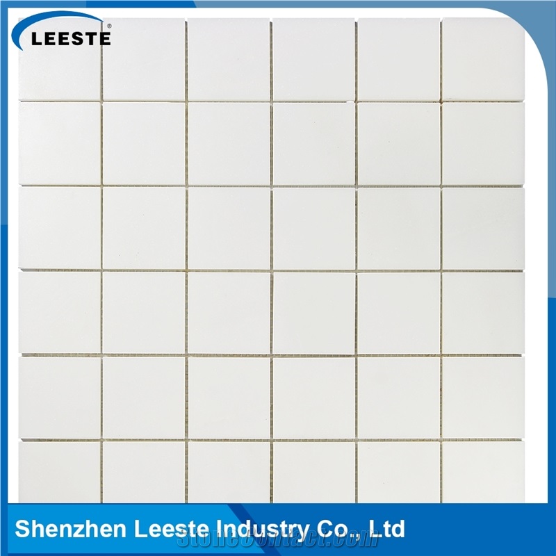 China Good Quality Square 3x3 White Thassos Marble Tile