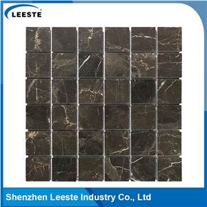 Chinese Dark Emperador Marble Polished Square Marble Mosaic Tiles