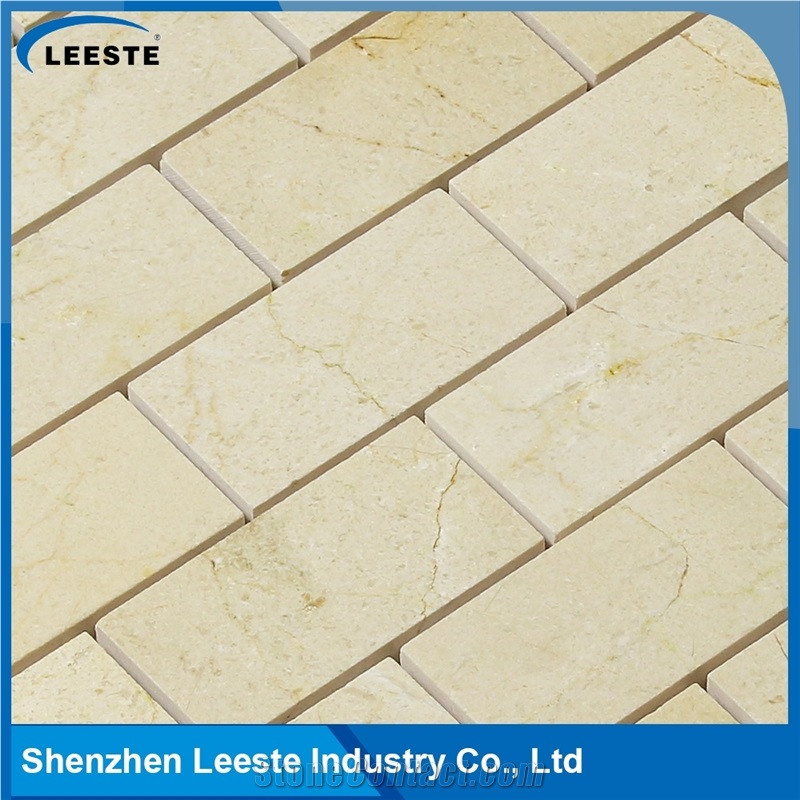 Crema Marfil Marble Polished Brick 1.5"X3"Mm Marble Mosaic Tiles