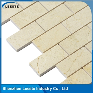 Crema Marfil Marble Polished Brick 1.5"X3"Mm Marble Mosaic Tiles