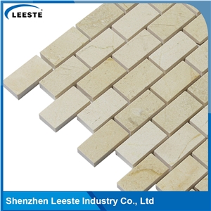 Crema Marfil Marble Polished Brick 1"X2"Mm Marble Mosaic Tiles