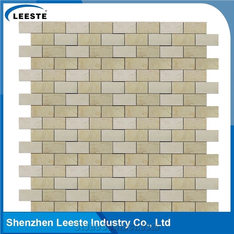 Crema Marfil Marble Polished Brick 3"X6"Mm Marble Mosaic Tiles