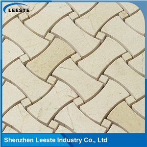 Crema Marfil Marble Polished Dogbone Marble Mosaic Tiles